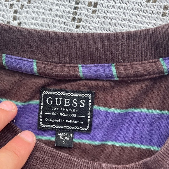Guess stripe tee shirt long sleeve bought from pacsun size Small - Picture 2 of 3